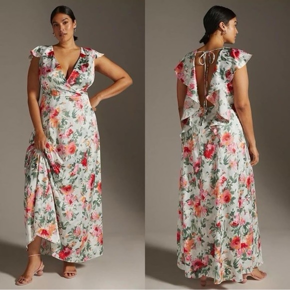 Hutch Backless Floral Dress in Pink and Green - Picture 1 of 3